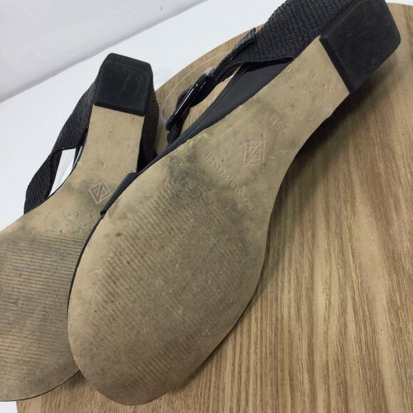 Donald Pliner Womens Ofelia Python Print Open Toe Wedge Sandals Shoes Black 7.5M - Picture 6 of 10